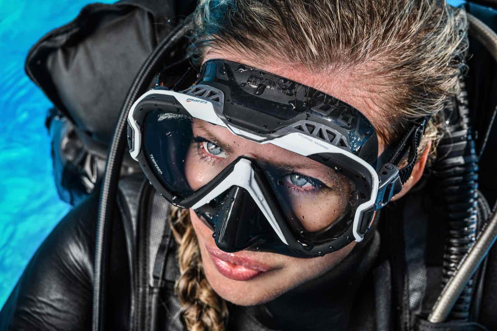 Professional diver training in Malta's clear Mediterranean water