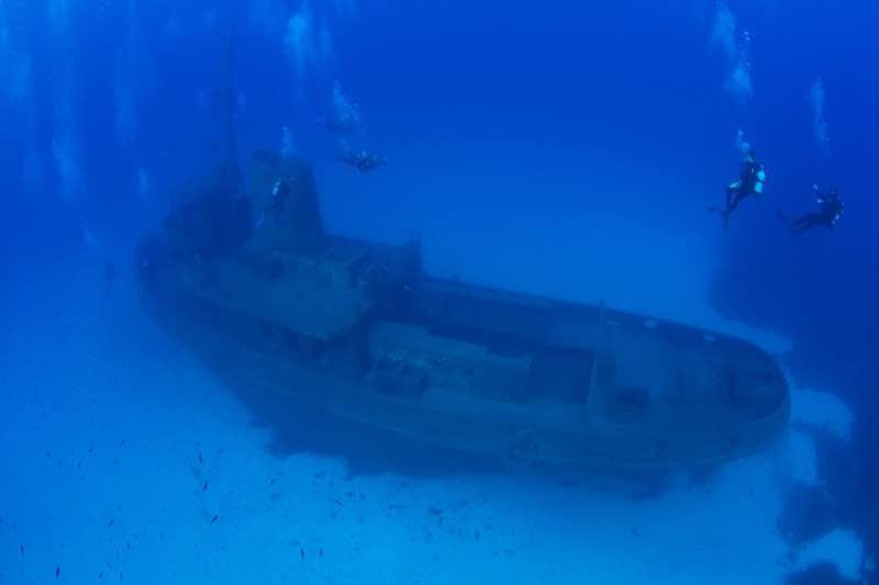 MV Rozi wreck from above at 34 metres depth