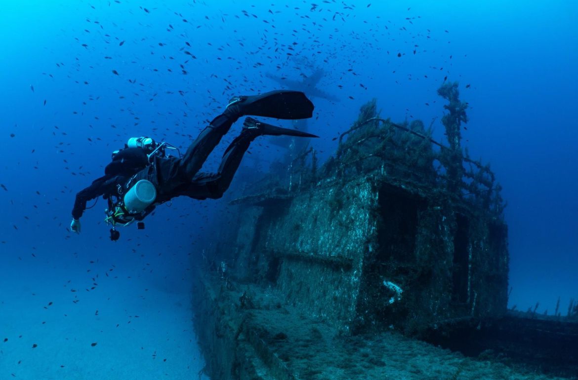 P29 patrol boat wreck at Cirkewwa, Malta