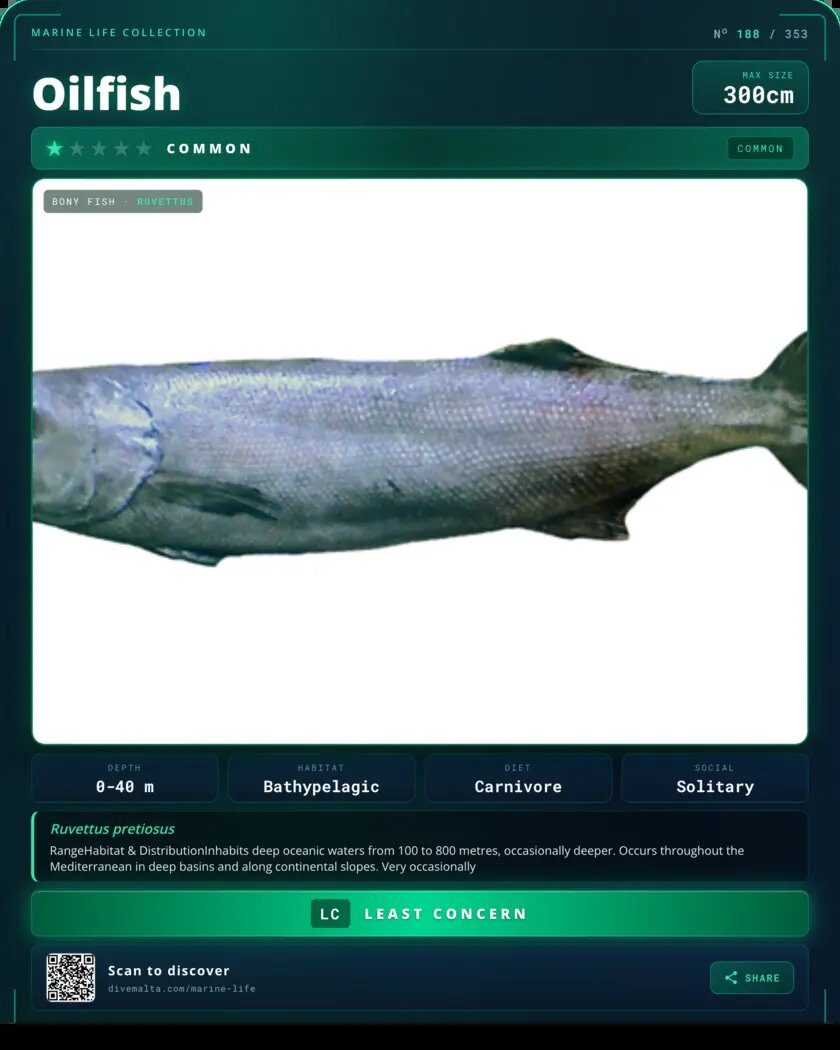 Oilfish species card
